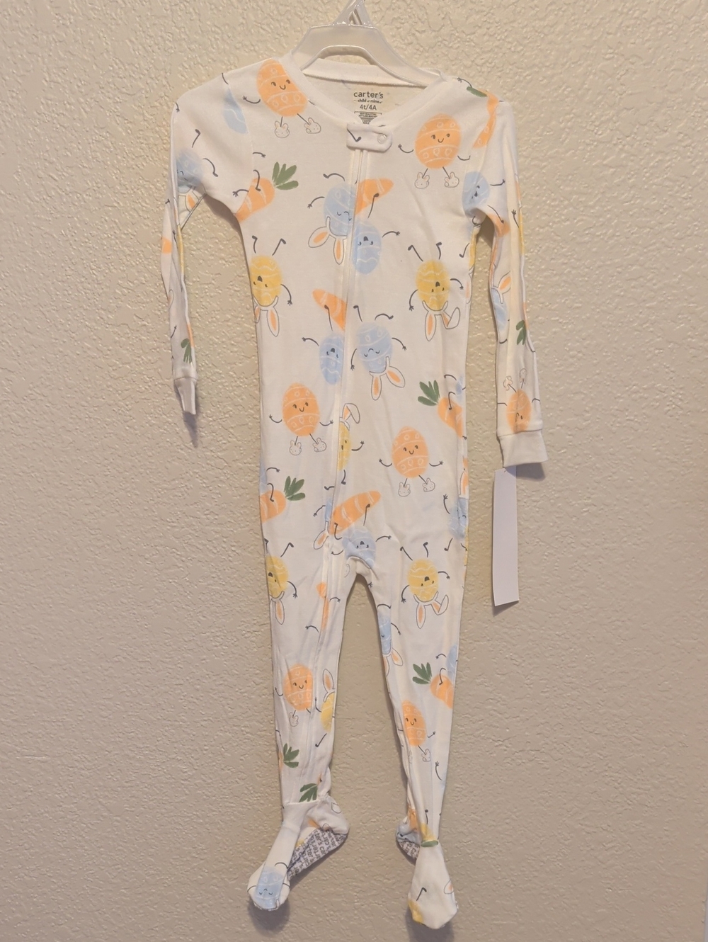 Carter's White Footed One-Piece with Orange, Yellow, and Light Blue Fruit Print
